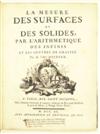 DEIDIER, [-], Abbé. La Mesure des Surfaces et des Solides. 1740 + Traité de Perspective. 1744